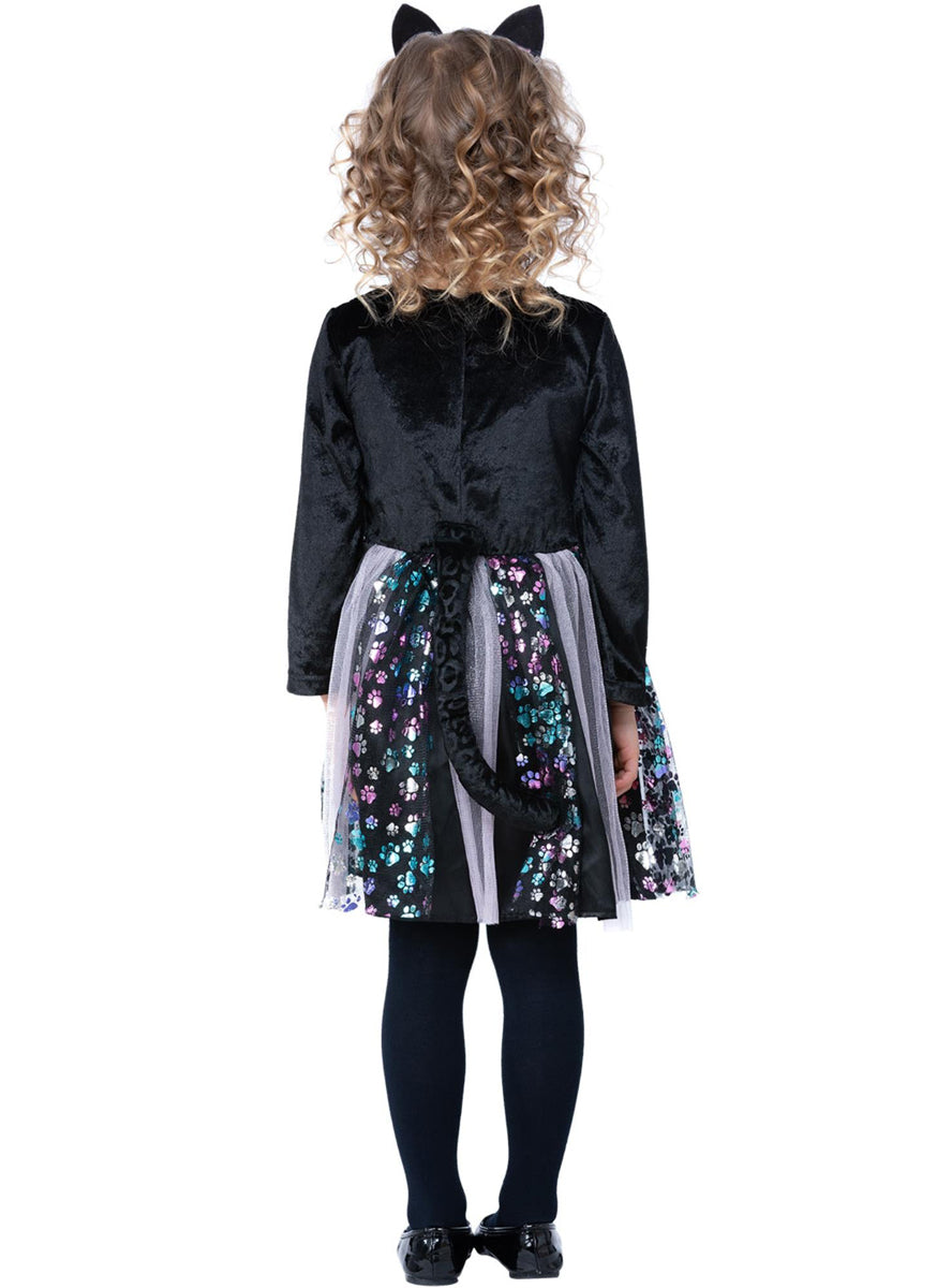 Girls halloween black cat dress - Back image
