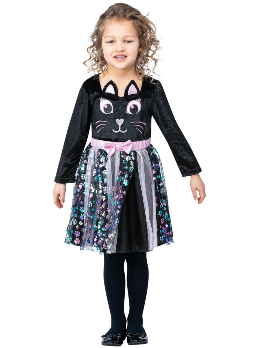Toddlers halloween black cat dress - Alternative image 2