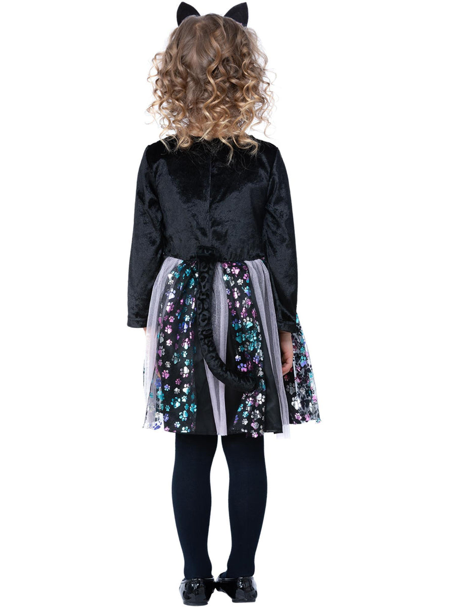 Toddlers halloween black cat dress - Back image