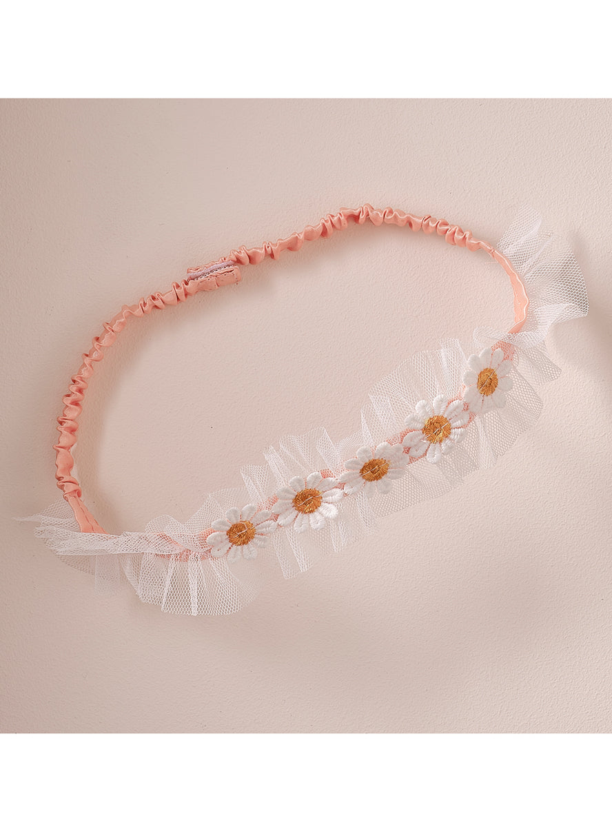 Girls Deluxe White Daisy Flower Crown Headpiece - Alternative Image 2