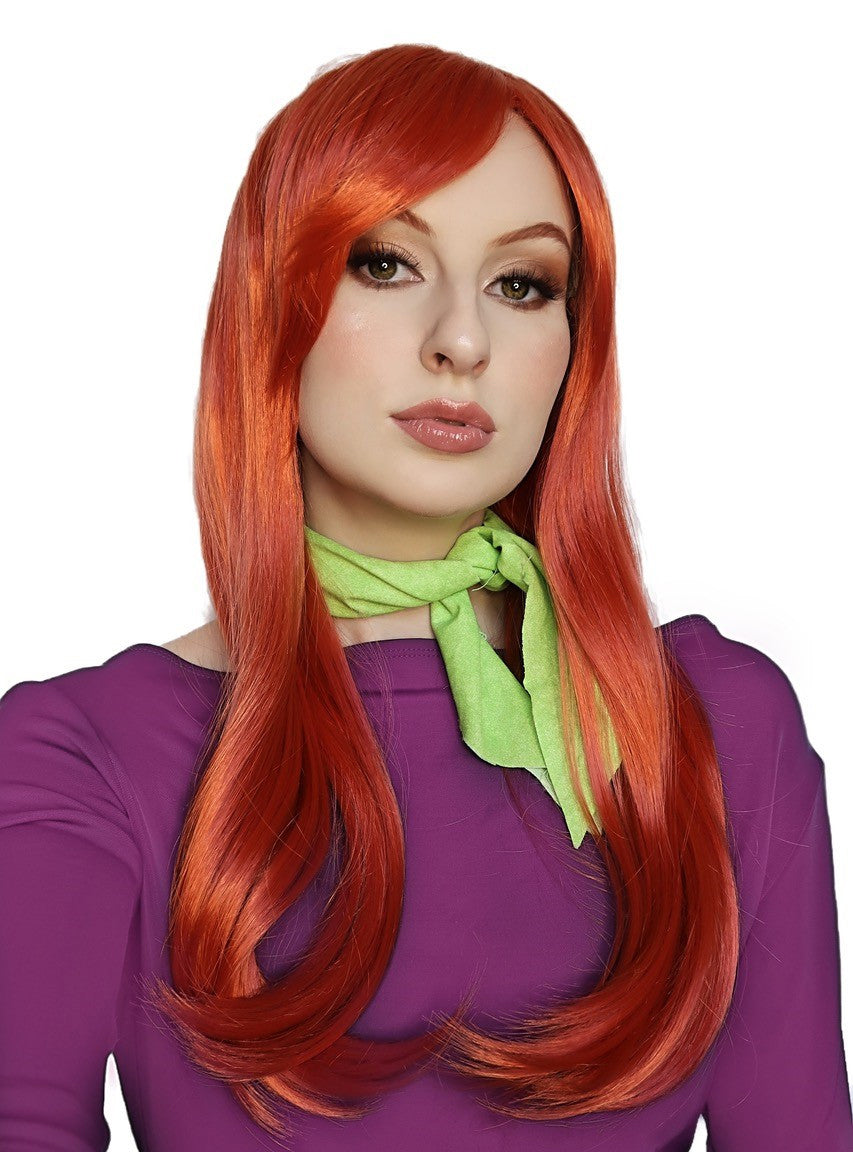 Daphne Womens Auburn Costume Wig and Scarf Set - Alternative Image 1