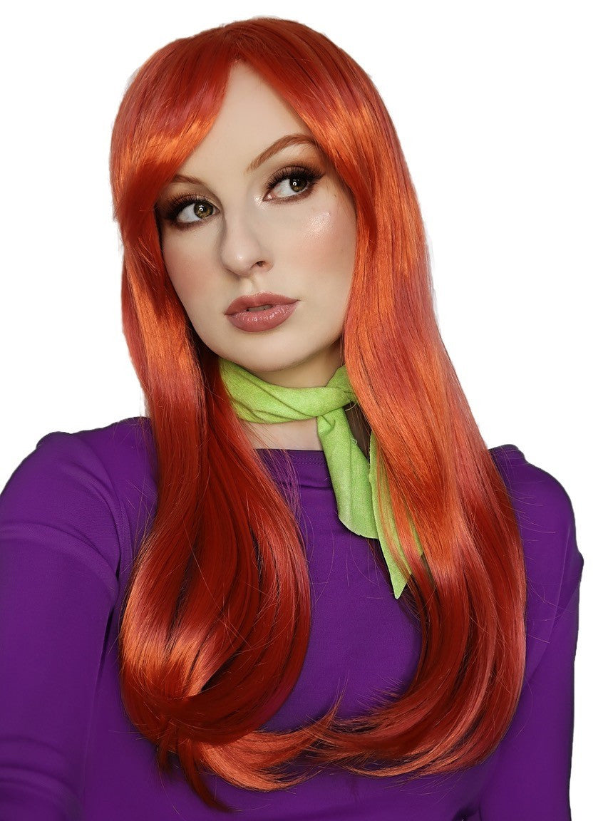 Daphne Womens Auburn Costume Wig and Scarf Set - Alternative Image 2