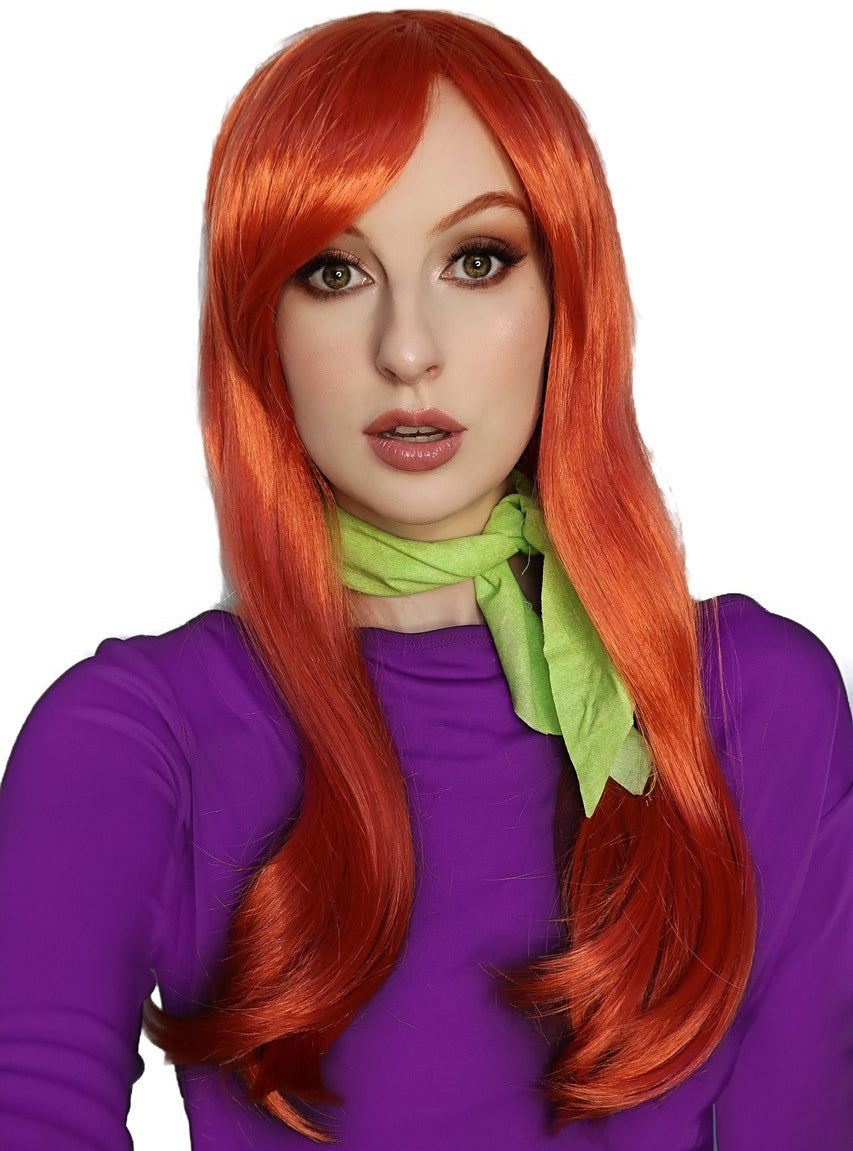 Daphne Womens Auburn Costume Wig and Scarf Set - Main Image