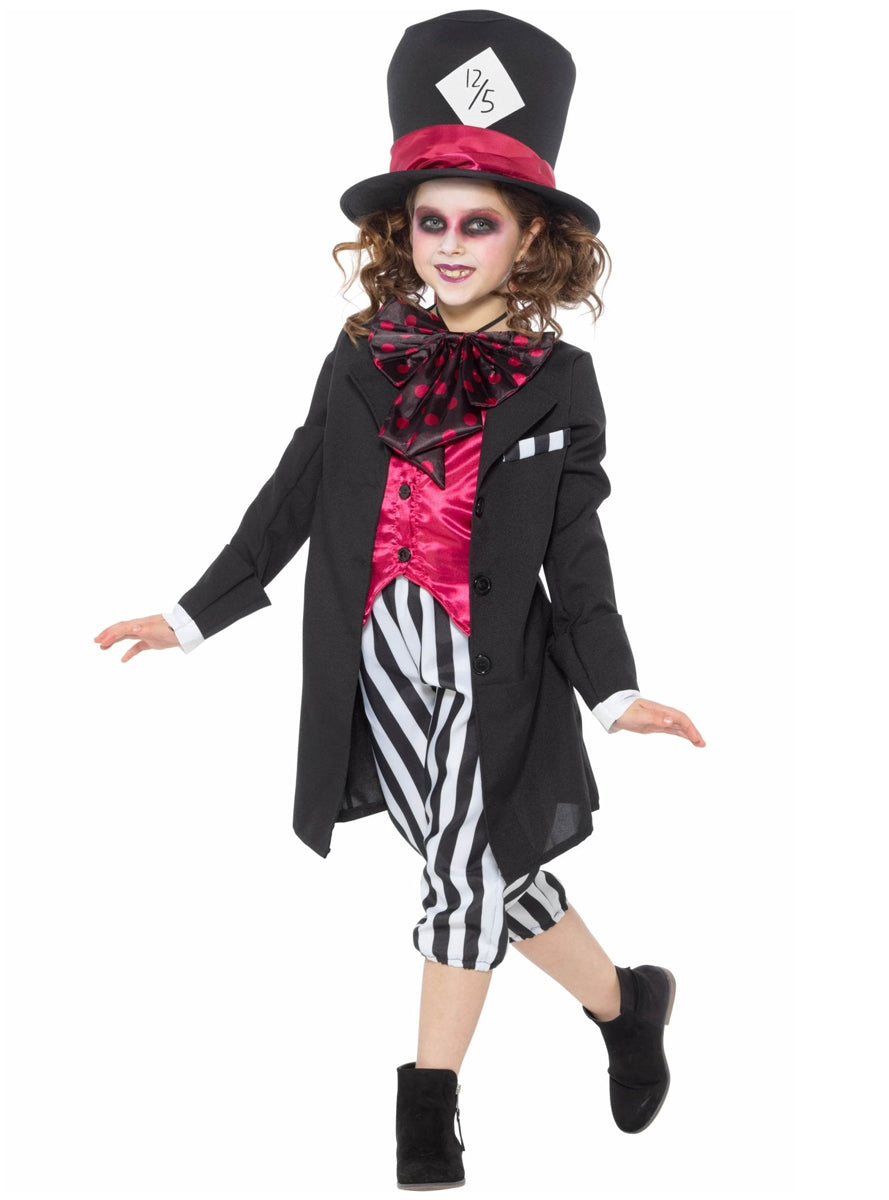 Dark Wonderland Mad Hatter Girls Costume - Alternate Image