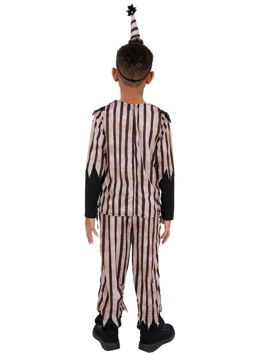 Boys black and white  scary clown halloween costume - Back image