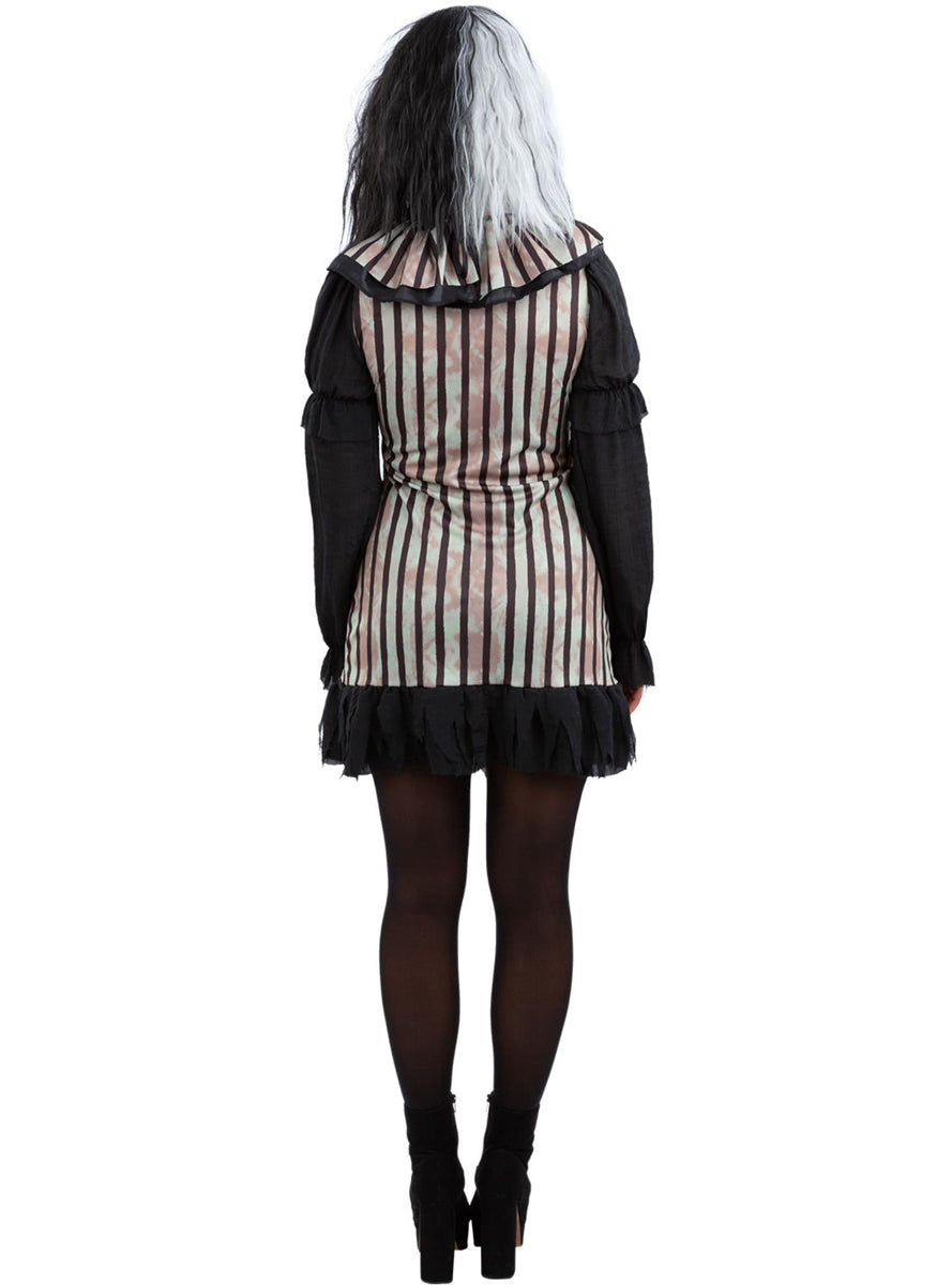 Evil Vintage Clown Womens Plus Size Halloween Costume - Back Image