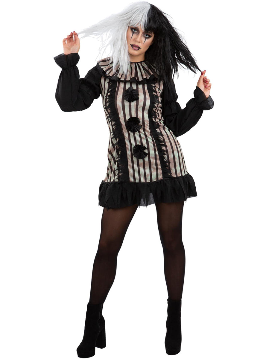 Evil Vintage Clown Womens Halloween Costume - Main Image