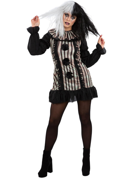 Evil Vintage Clown Womens Halloween Costume - Main Image