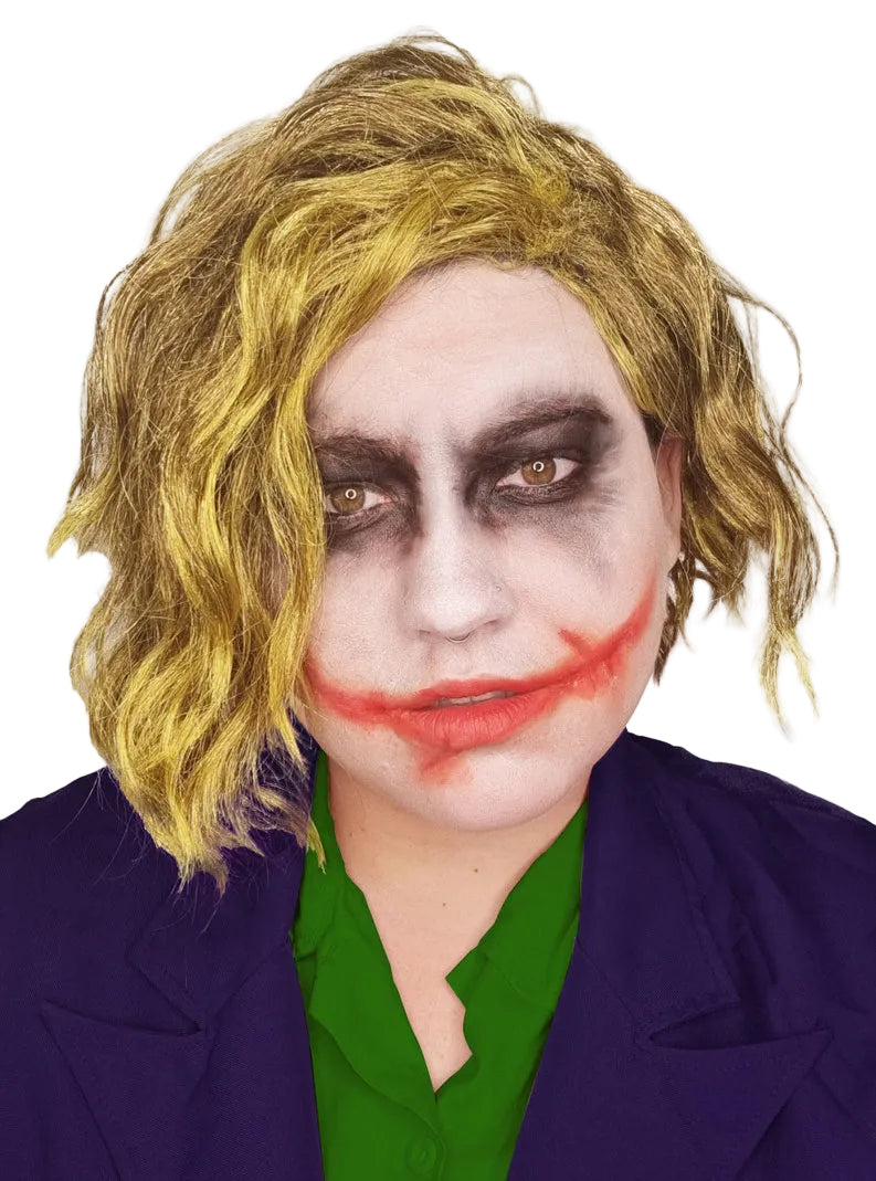 Dark Knight Mens Green Wavy Costume Wig - Main Image