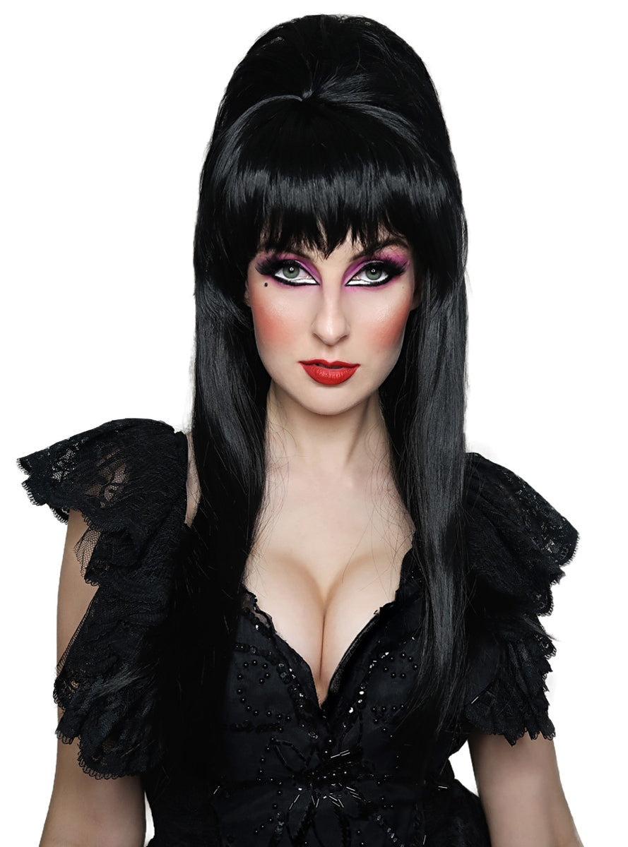 Dark Mistress Womens Long Black Halloween Costume Wig - Main Image