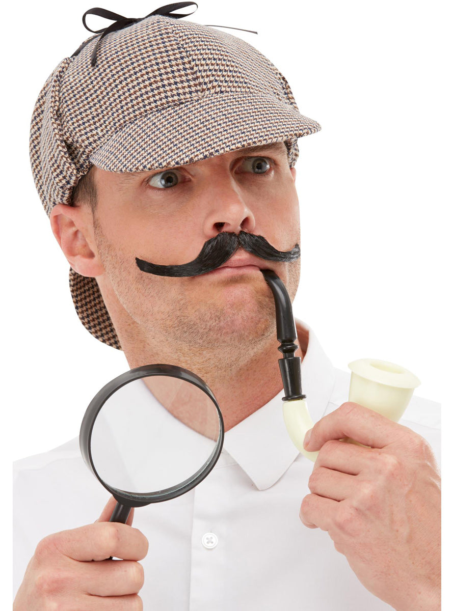 Adults Detective Hat Pipe And Magnifying Glass Costume Accessory Set - Main Image