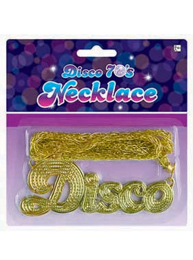 70s Gold Disco Pendant Necklace - Main Image