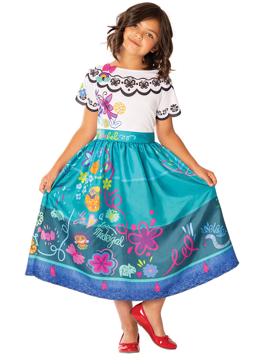 SHAWHERE Mirabel Encanto Costume Dress For Girls - Princess Madrigal Halloween & Cosplay Outfit With Accessories