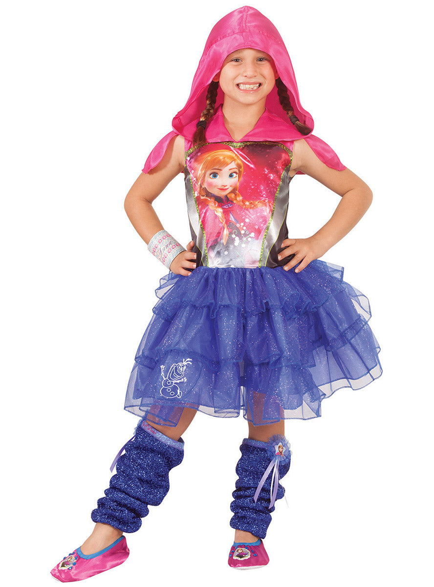 Image of Disney Frozen Girls Hooded Anna Costume Dress