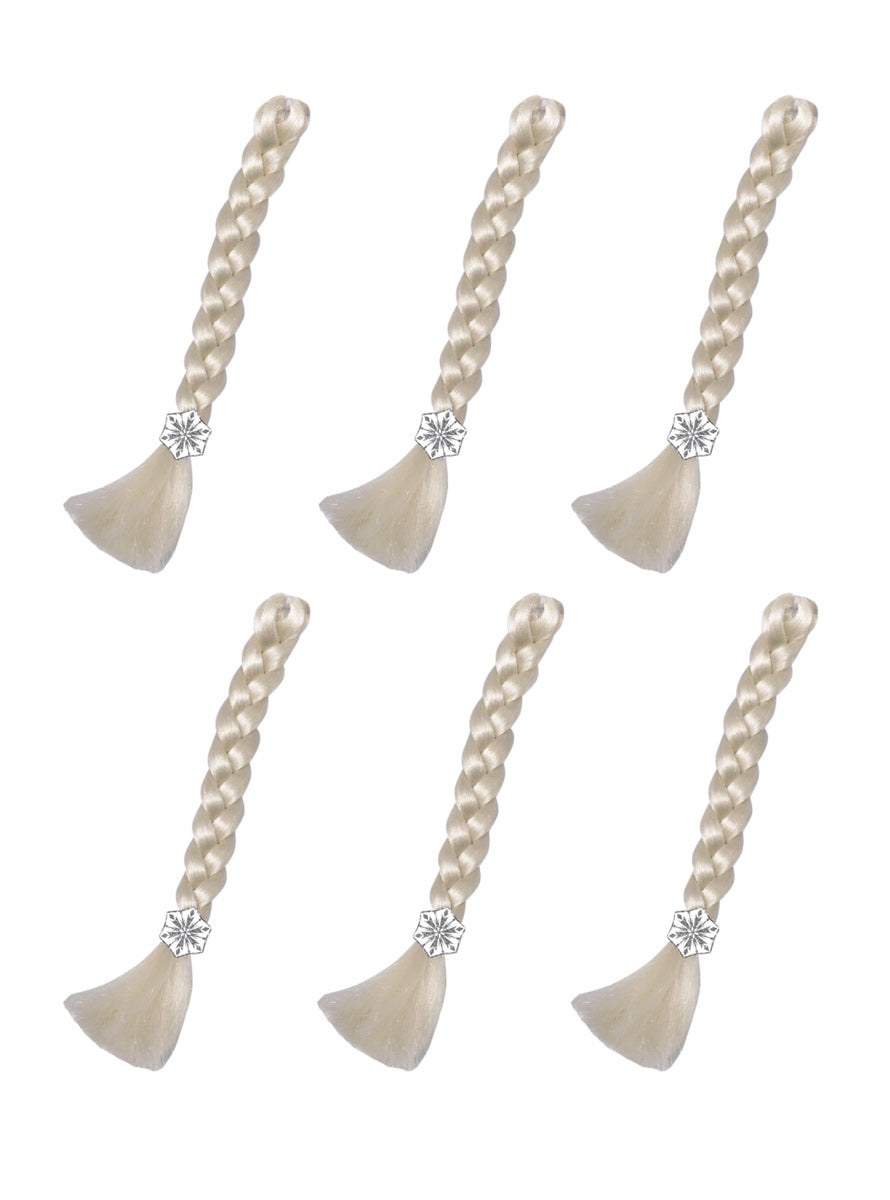 Princess Elsa 6 Pack Disney Frozen Blonde Costume Braids - Main Image