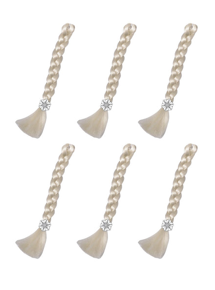 Princess Elsa 6 Pack Disney Frozen Blonde Costume Braids - Main Image