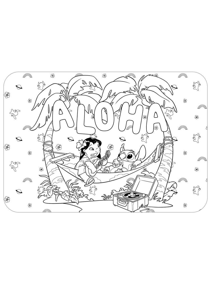 Lilo and Stitch Colouring In Placemats 8 Pack - Main Image