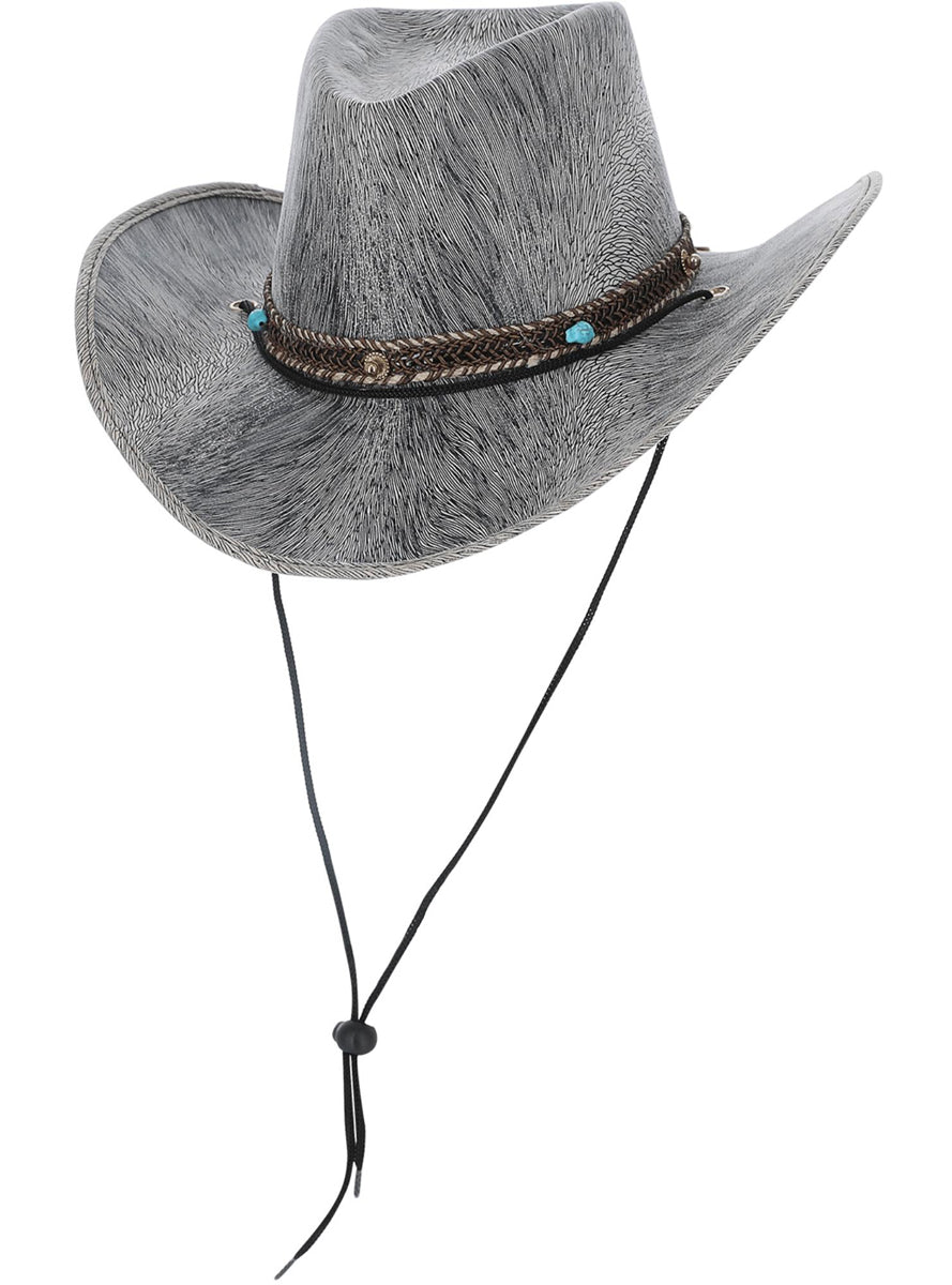 Grey Distressed Look Cowboy Western Hat