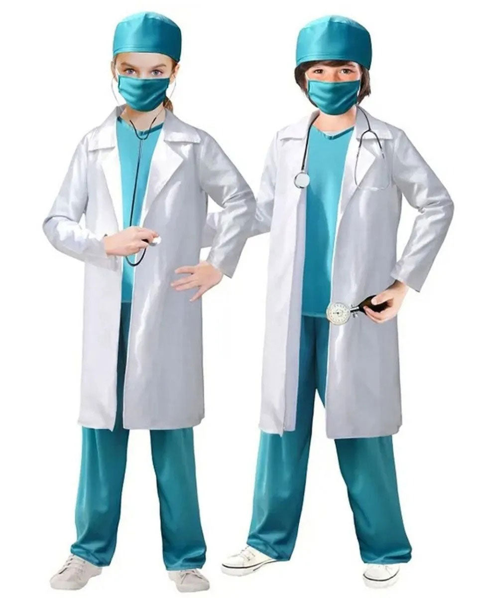 Kids Doctor Lab Coat And Scrubs Occupation Costume