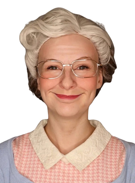 Doubtfire Adults Grey Old Lady Costume Wig