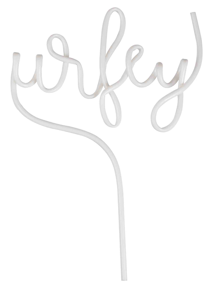 Drunk in Love White Wifey 24cm Reusable Straw – Flat Image