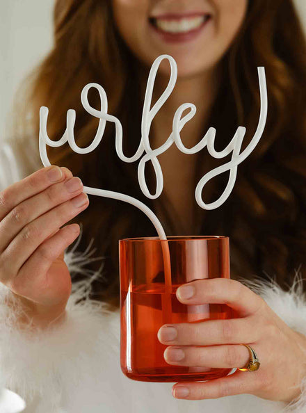 Drunk in Love White Wifey 24cm Reusable Straw – Main Image