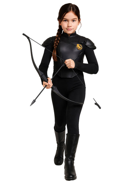 Teen Girls Black Dystopian Katniss Hunger Games Book Week Costume