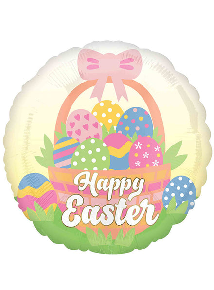 Easter Egg Basket Print 45cm Round Foil Balloon - Main Image