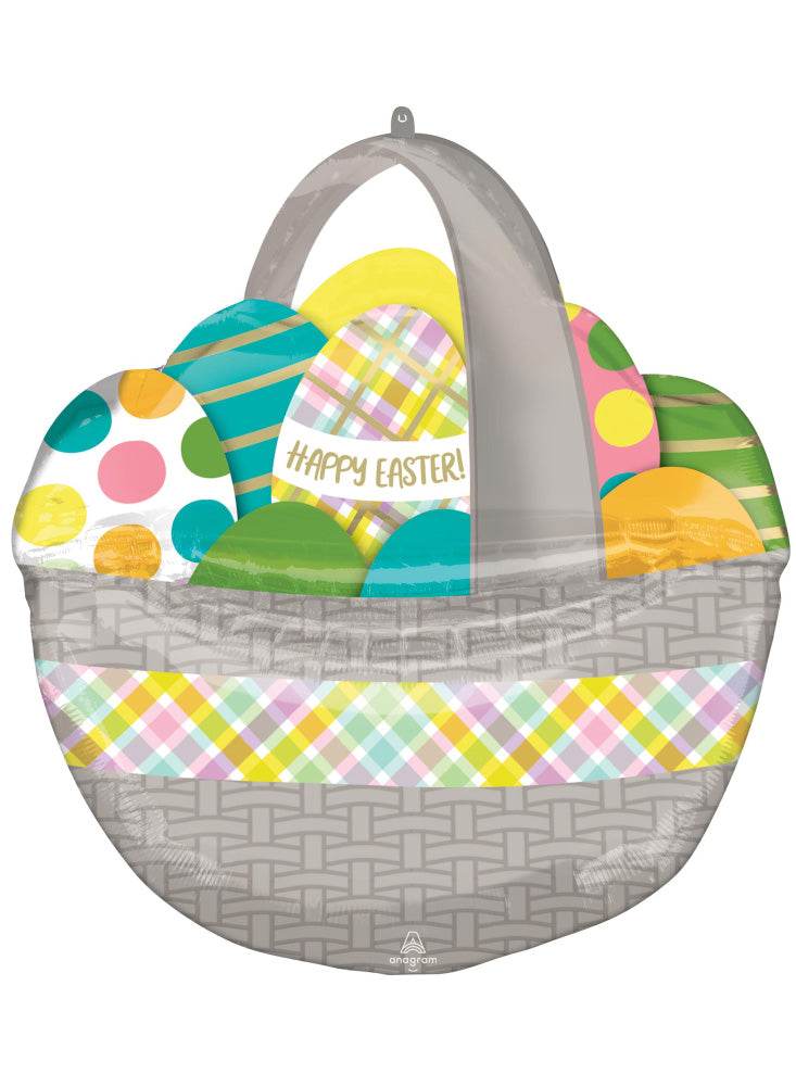 Easter Egg Basket 66cm Supershape Foil Balloon - Main Image