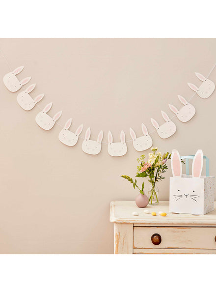 Eggciting Easter 2m Long Bunny Face Bunting – Main Image
