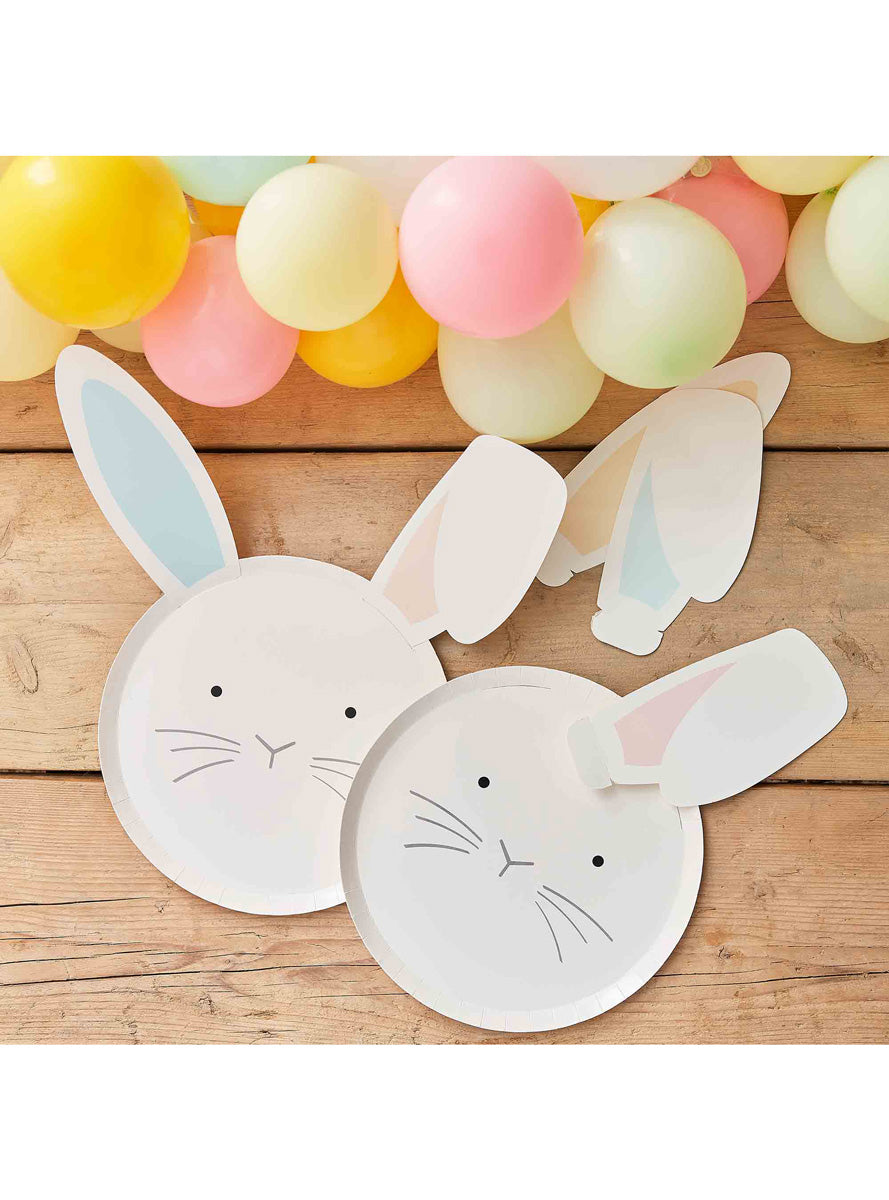 Eggciting Easter 8 Pack Bunny Shaped Paper Plates – Lifestyle Image 1