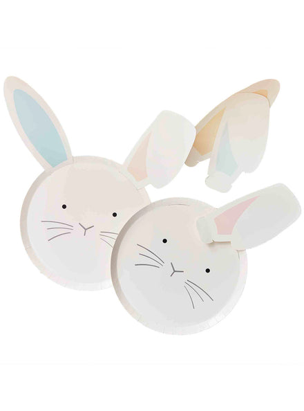 Eggciting Easter 8 Pack Bunny Shaped Paper Plates – Main Image