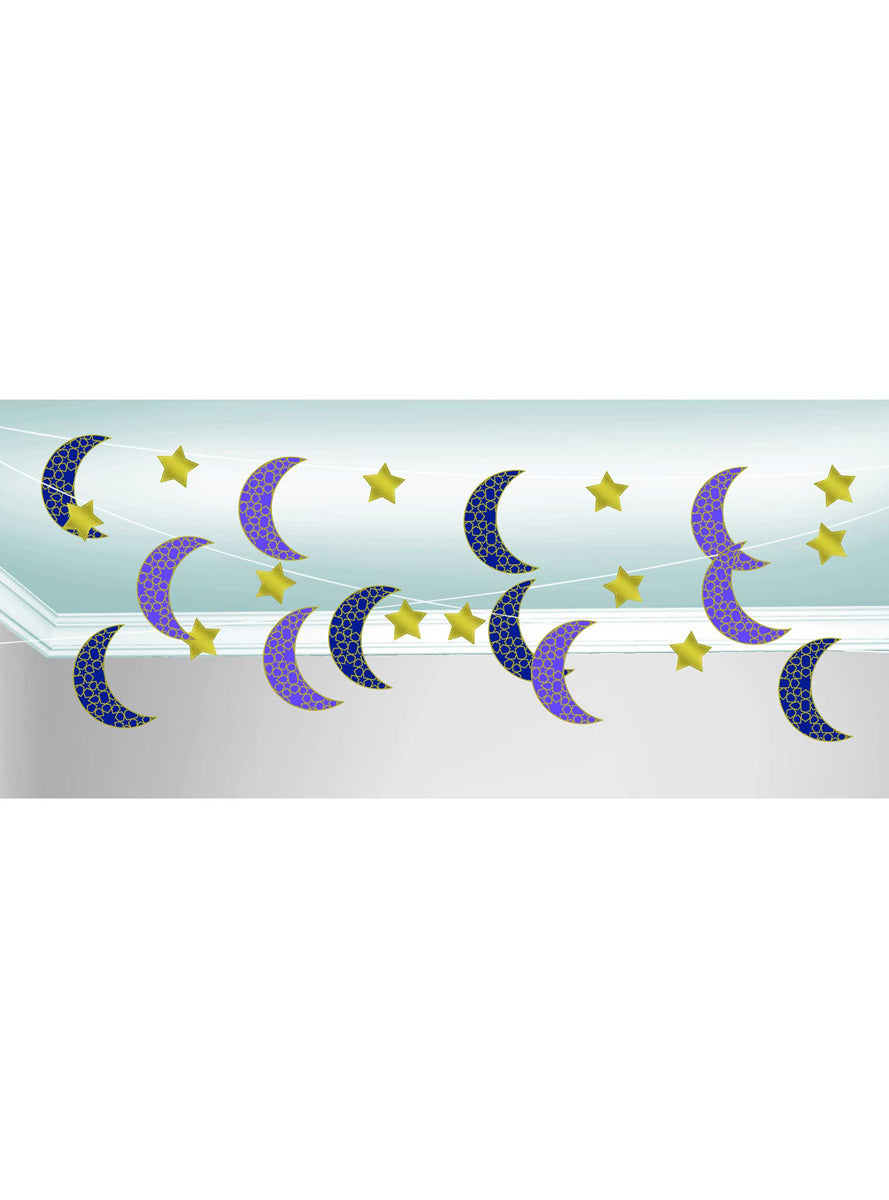 Eid Moon And Stars 6 Pack Hanging String Decorations - Main Image