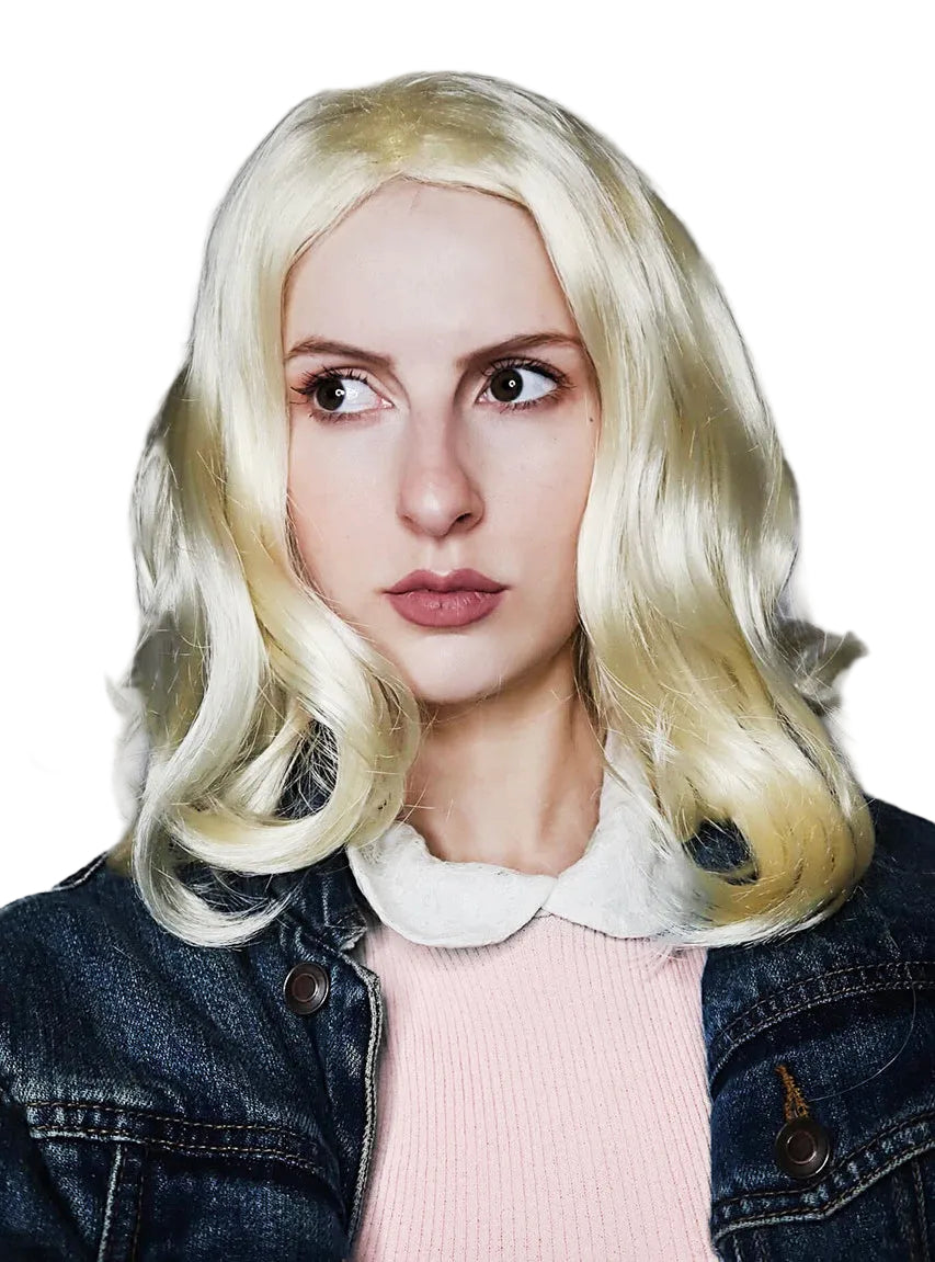 Eleven Womens Short Blonde Wavy Costume Wig - Alternative Image 1