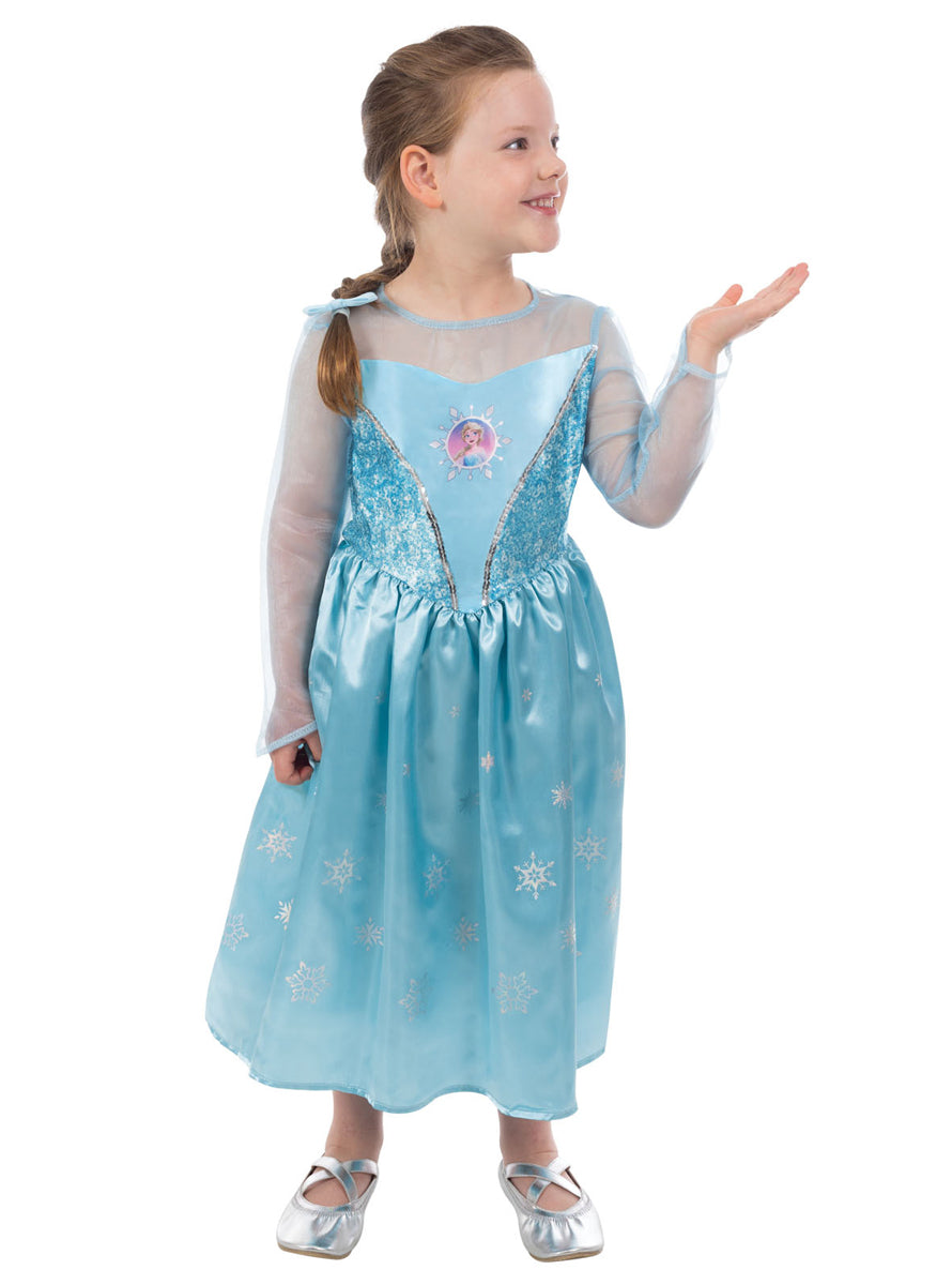Elsa Girls Deluxe Disney Frozen 1 Costume - Main Image