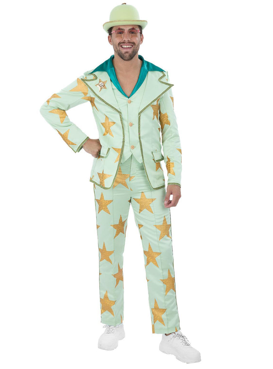 Mens pop star elton john star suit costume - Alternative image