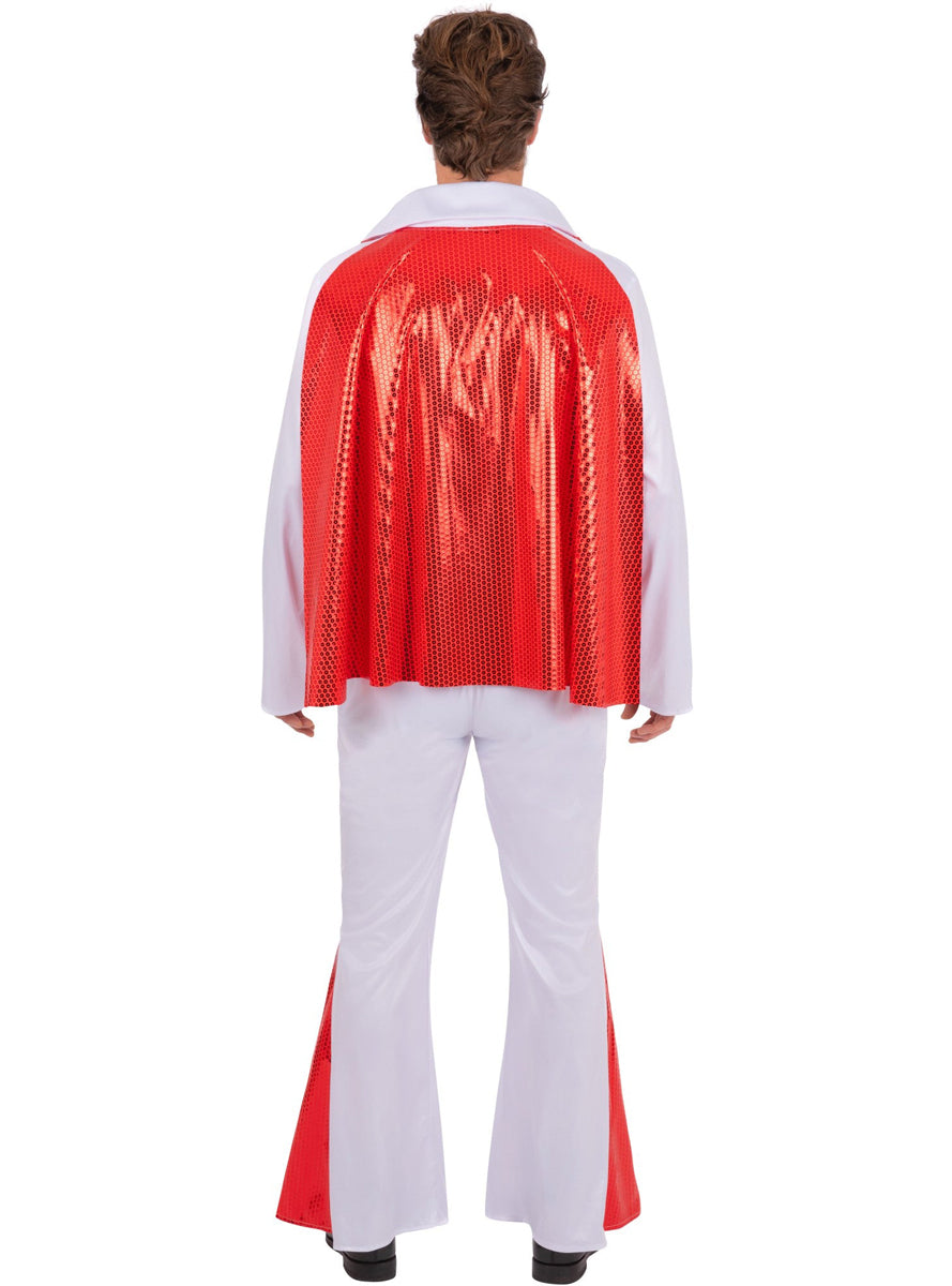 Elvis Presley Jumpsuit in Red and White for Men - Back Image
