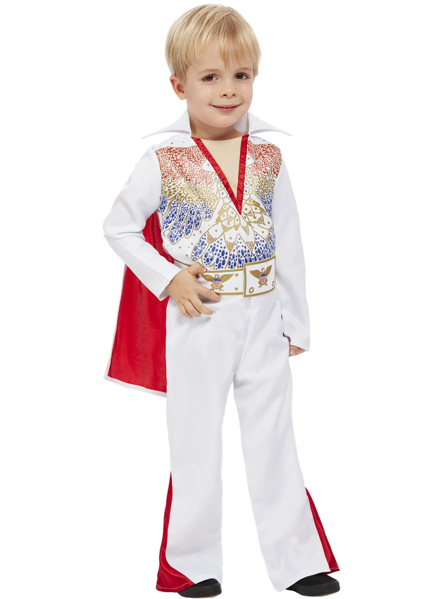 Boys Toddler white eagle elvis suit costume - Main image