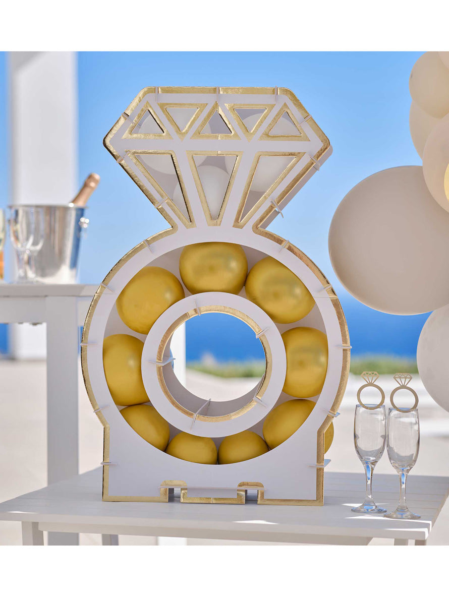 Engagement Ring 76cm Balloon Mosaic Stand – Lifestyle Image
