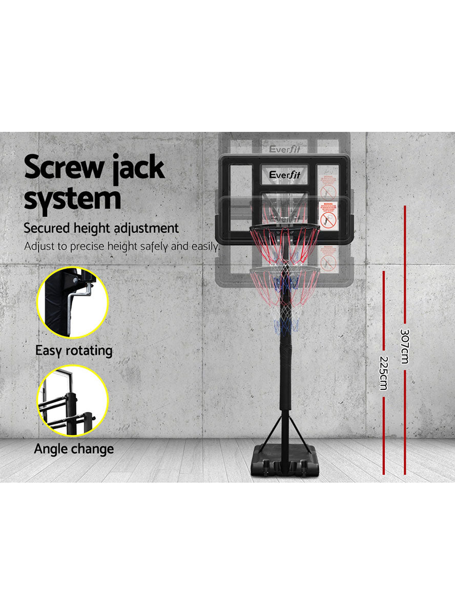 Everfit 305cm Pro Basketball Hoop With Adjustable Stand And Black Details And Padding Info Image 3