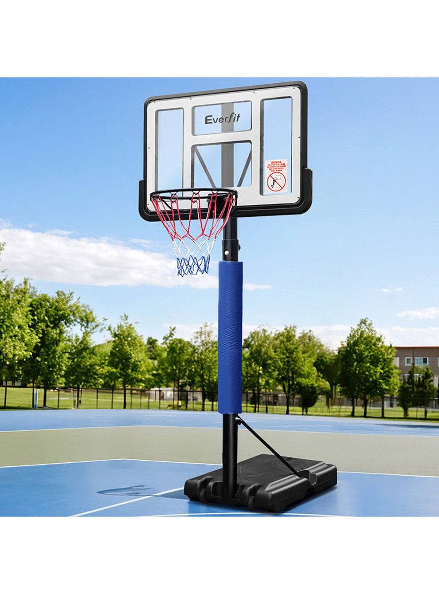 Everfit 305cm Pro Basketball Hoop With Adjustable Stand And Blue Details And Padding Alternate Image 1
