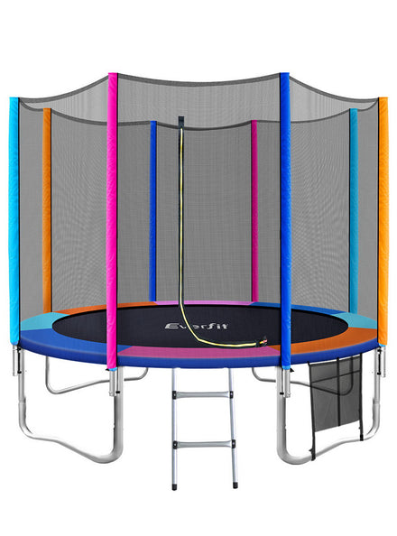 Everfit 10 Foot Rainbow Trampoline With Safety Net And Padding Main Image