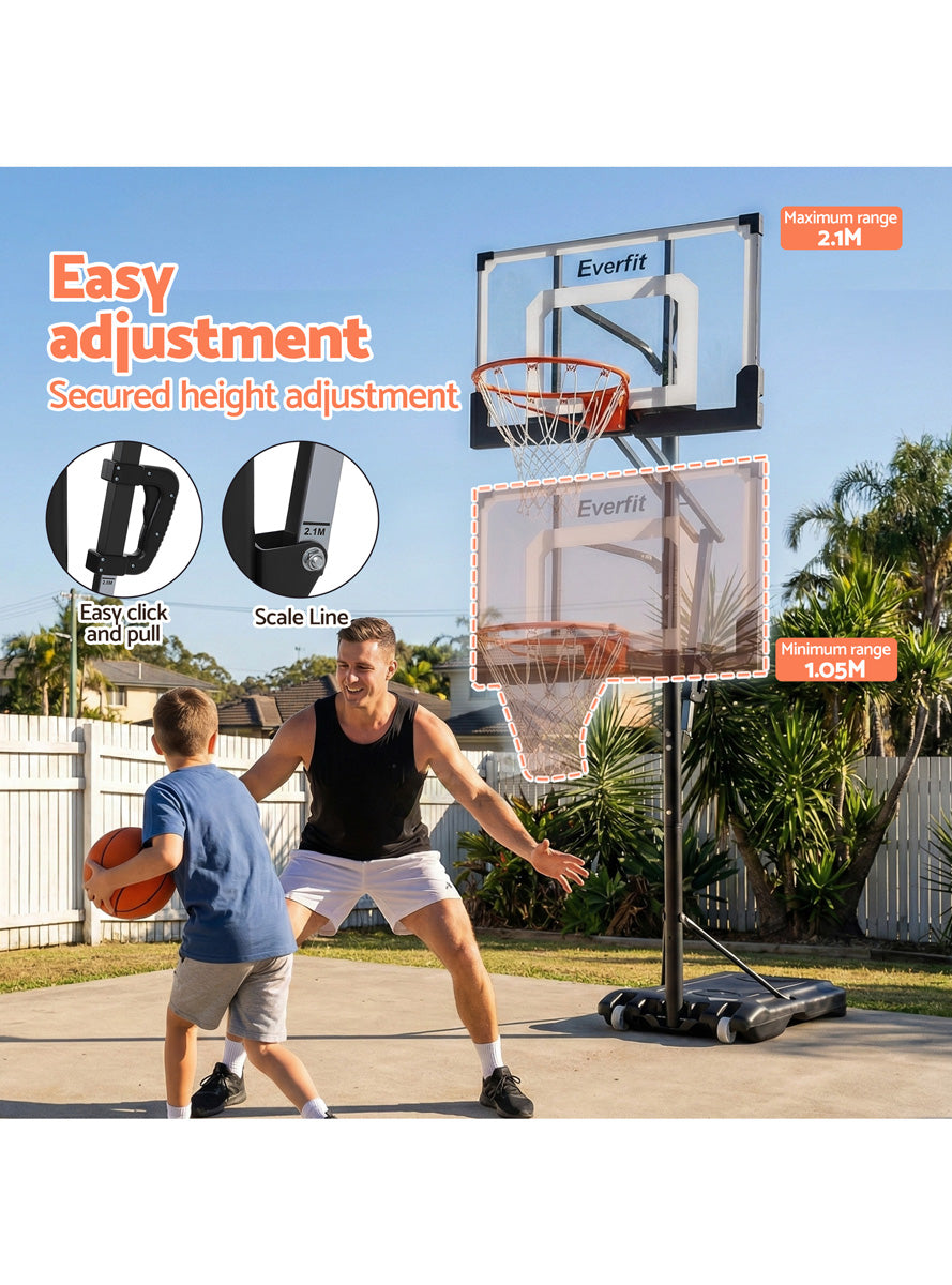 Everfit 100 210cm Adjustable Basketball Hoop On Stand For Poolside Use Info Image 1