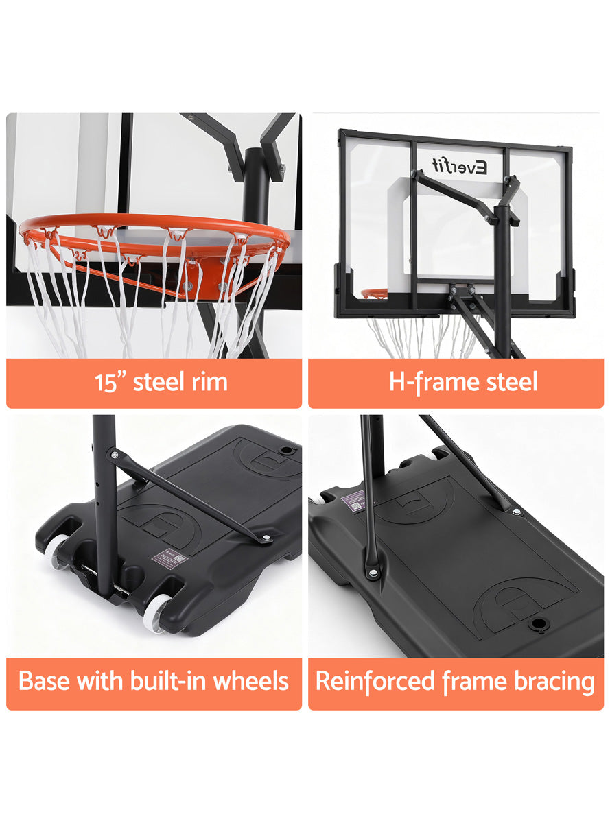 Everfit 100 210cm Adjustable Basketball Hoop On Stand For Poolside Use Info Image 3