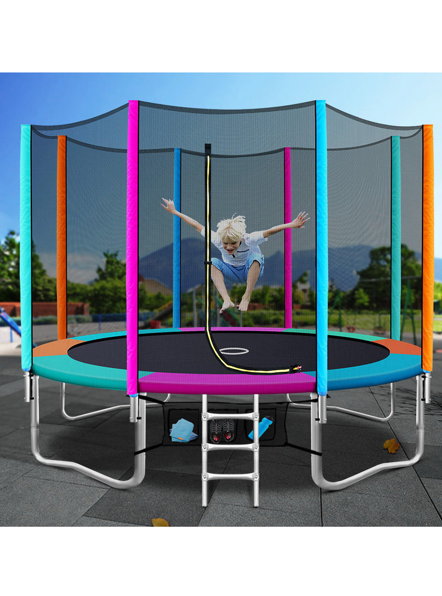 Everfit 12 Foot Rainbow Trampoline With Safety Net And Padding Alternate Image