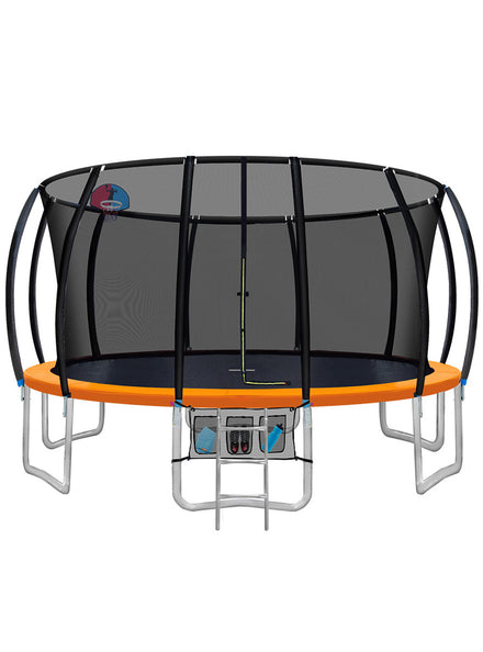 Everfit 16 Foot Round Orange Trampoline With Basketball Hoop And Safety Net Main Image