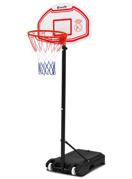 Everfit 210cm Pro Basketball Hoop With Adjustable Stand Round Backboard And Red And White Details Main Image