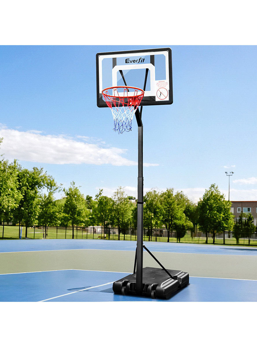 Everfit 260cm Pro Basketball Hoop With Adjustable Stand And Square Backboard With Clear And White Details Alternate Image