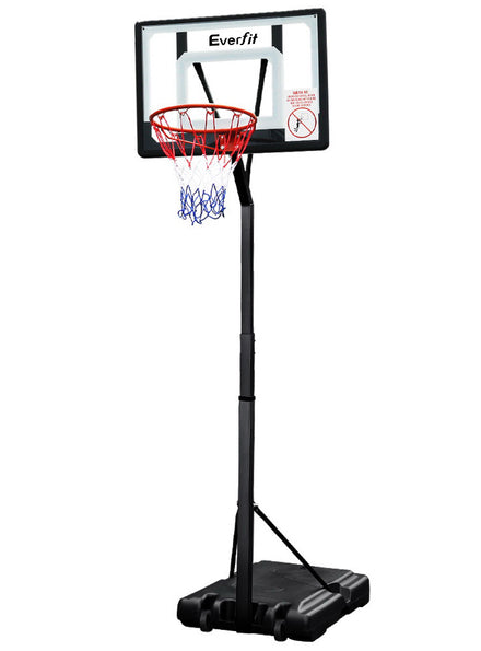 Everfit 260cm Pro Basketball Hoop With Adjustable Stand And Square Backboard With Clear And White Details Main Image