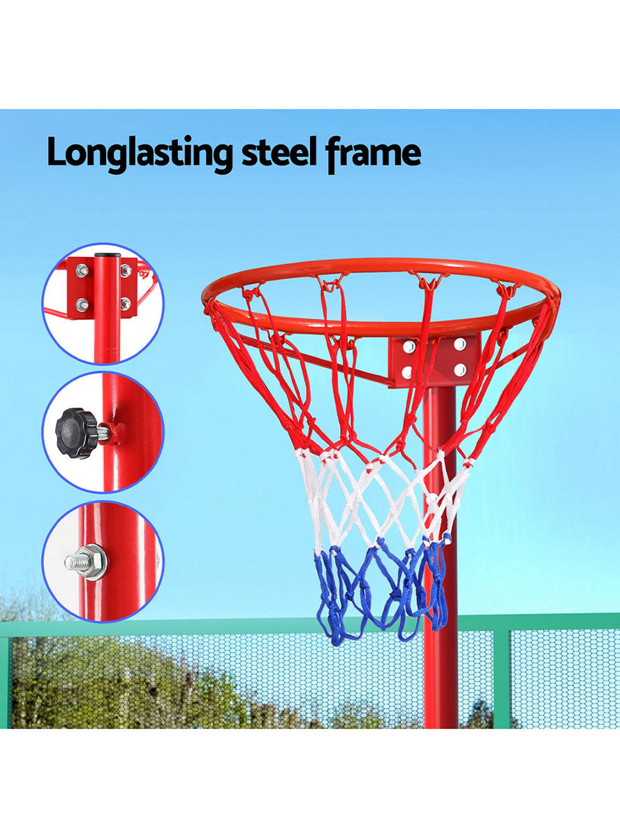 Everfit 305cm Basic Red Basketball Hoop On Stand Info Image 2
